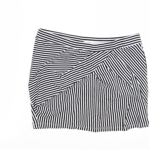 Stradivarius Womens Blue Striped  Mini Skirt Size L