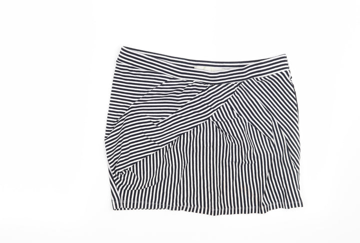 Stradivarius Womens Blue Striped Mini Skirt Size L