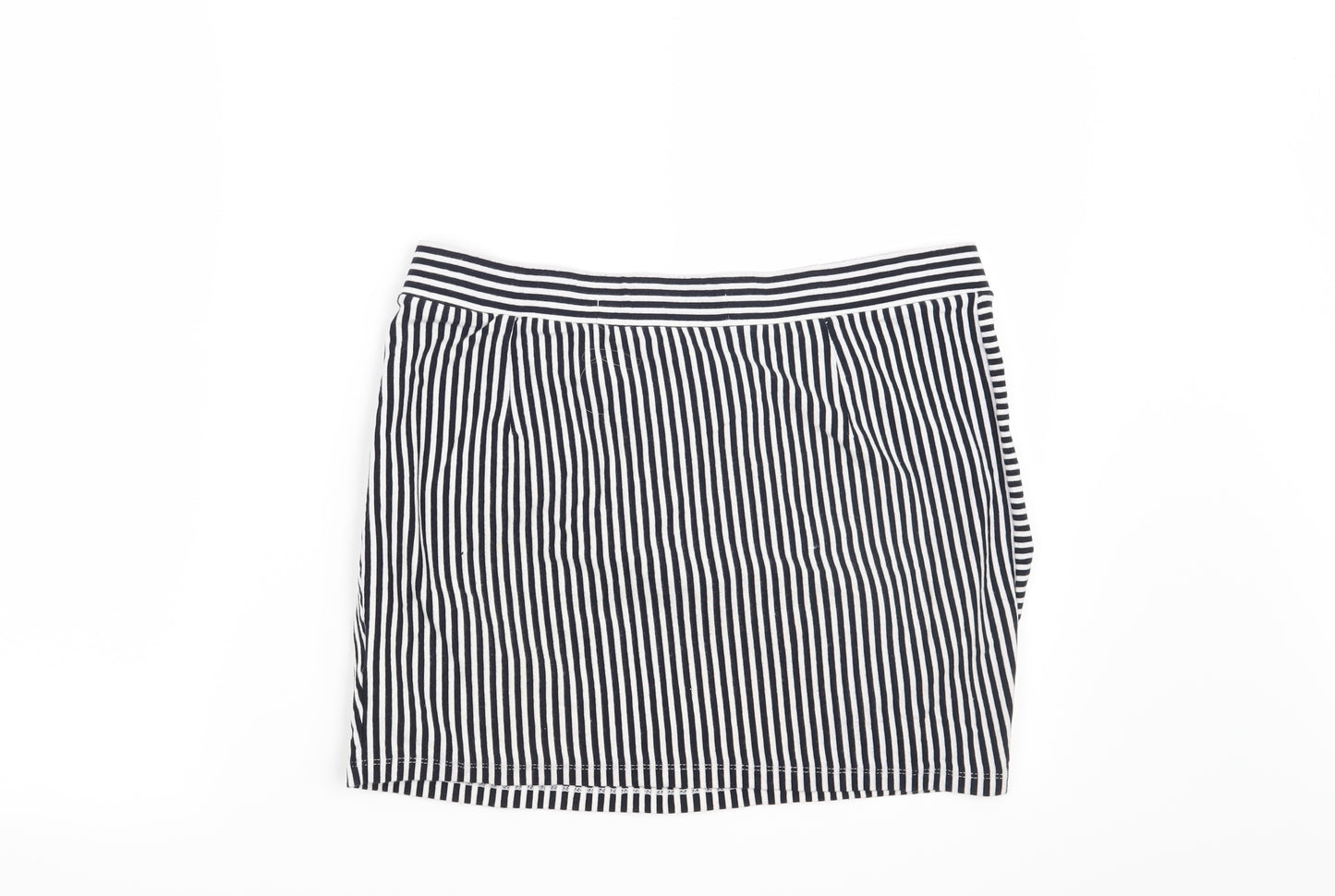Stradivarius Womens Blue Striped  Mini Skirt Size L