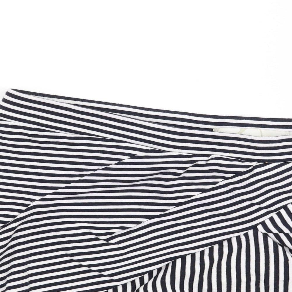 Stradivarius Womens Blue Striped  Mini Skirt Size L