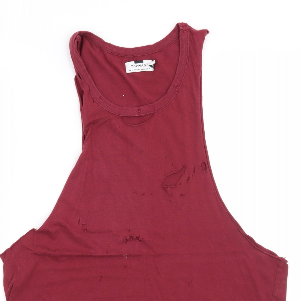 Topman Mens Red    T-Shirt Size S