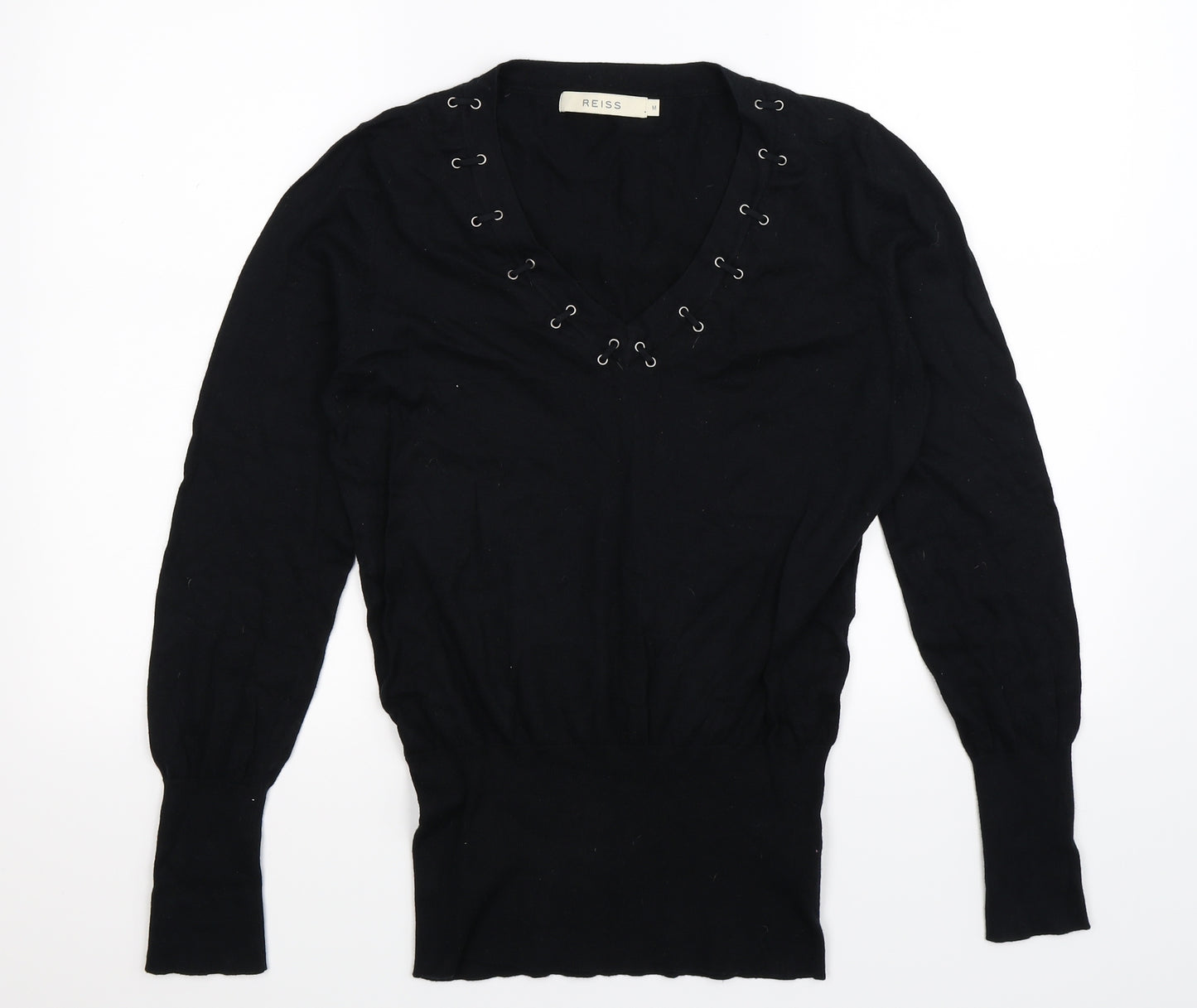 Reiss Womens Black  Knit Pullover Jumper Size M