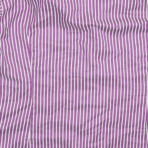 Preworn Womens Purple Striped  Basic Button-Up Size 18