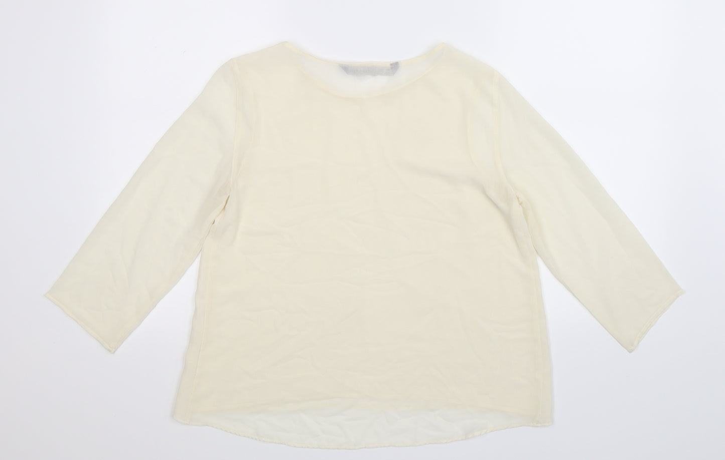 Zara Womens White  Satin Basic Blouse Size S