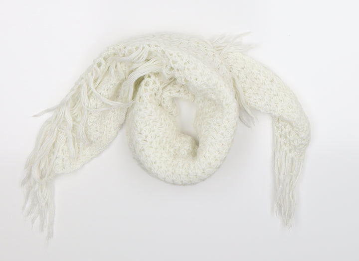 Preworn Womens White Knit Shawl/Wrap
