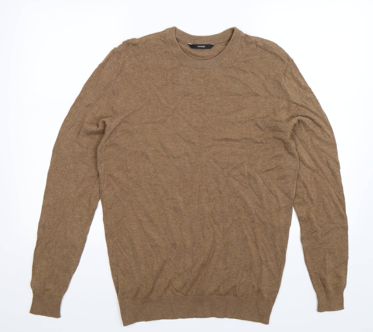 George Mens Beige  Knit Pullover Jumper Size M