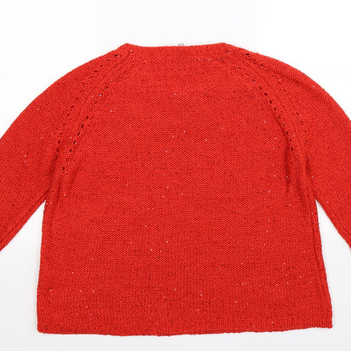 Pebble Bay Womens Red  Knit Pullover Jumper Size M