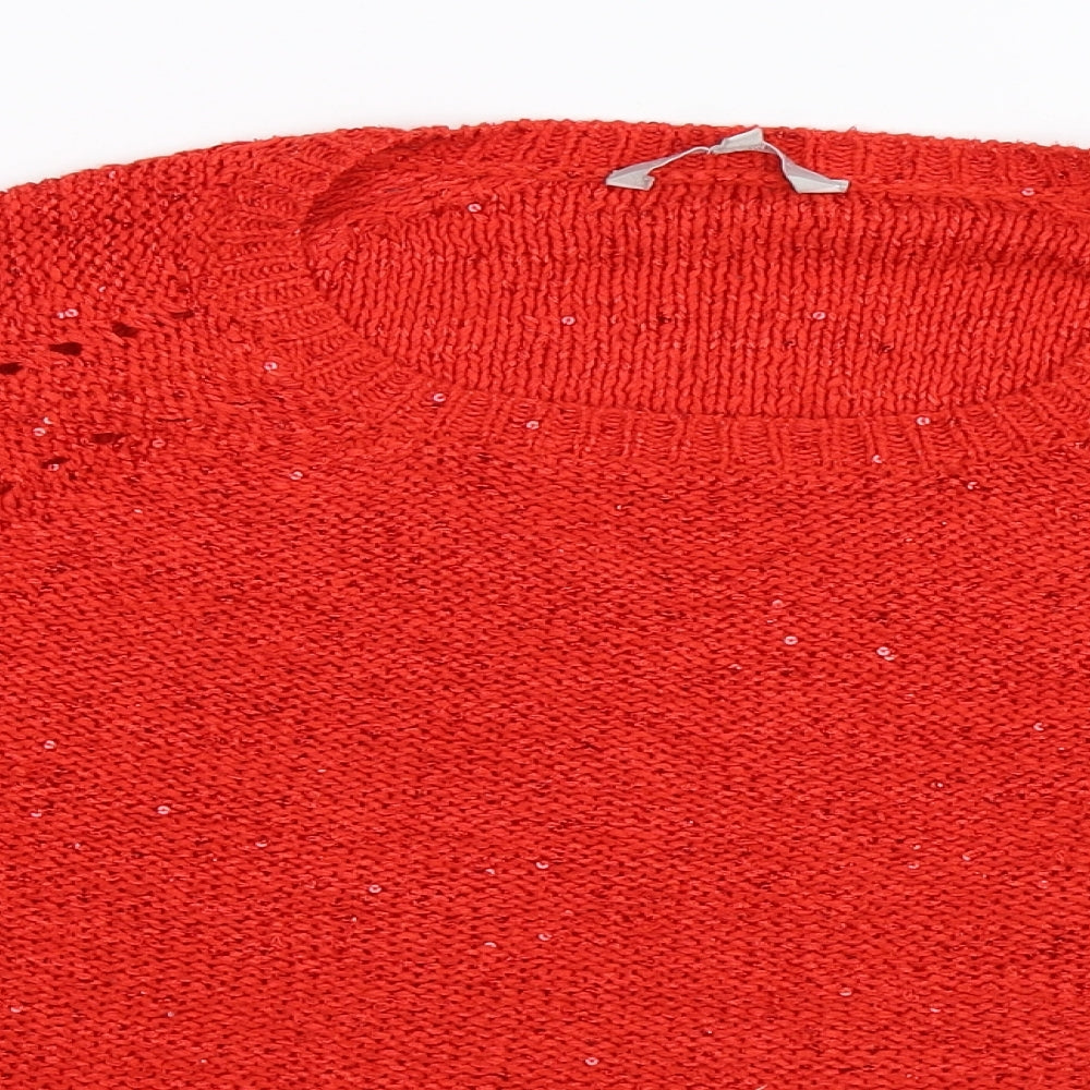 Pebble Bay Womens Red  Knit Pullover Jumper Size M