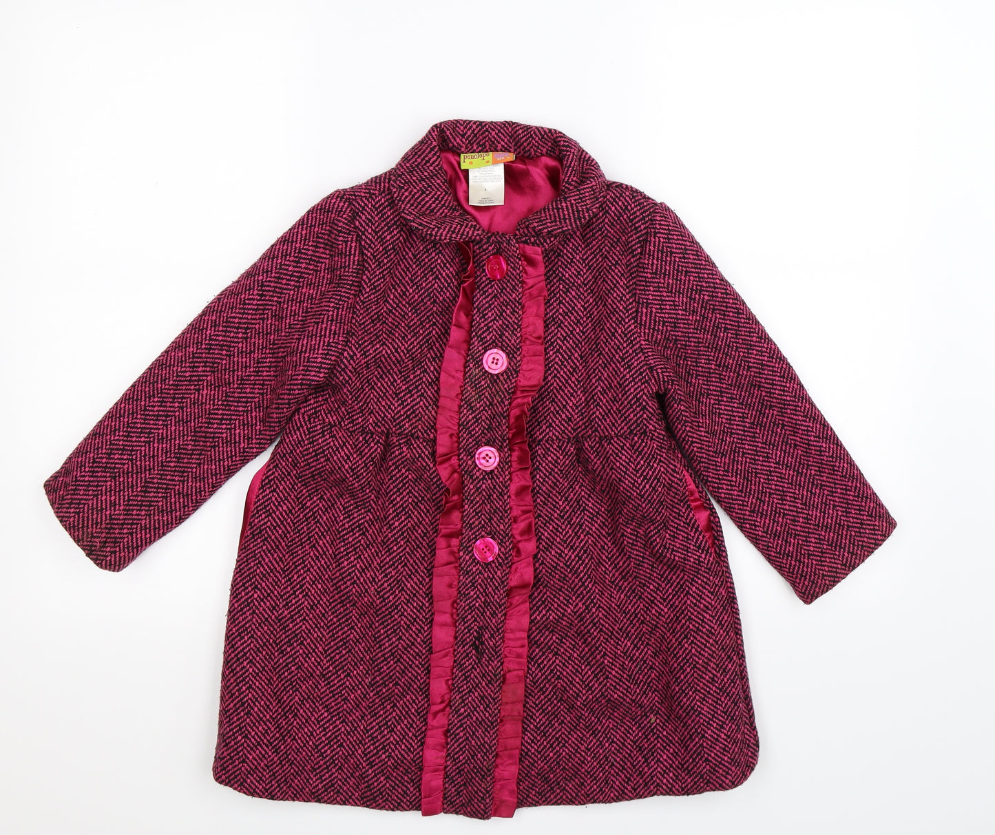 Penelope Mack Girls Pink   Overcoat Coat Size 6 Years