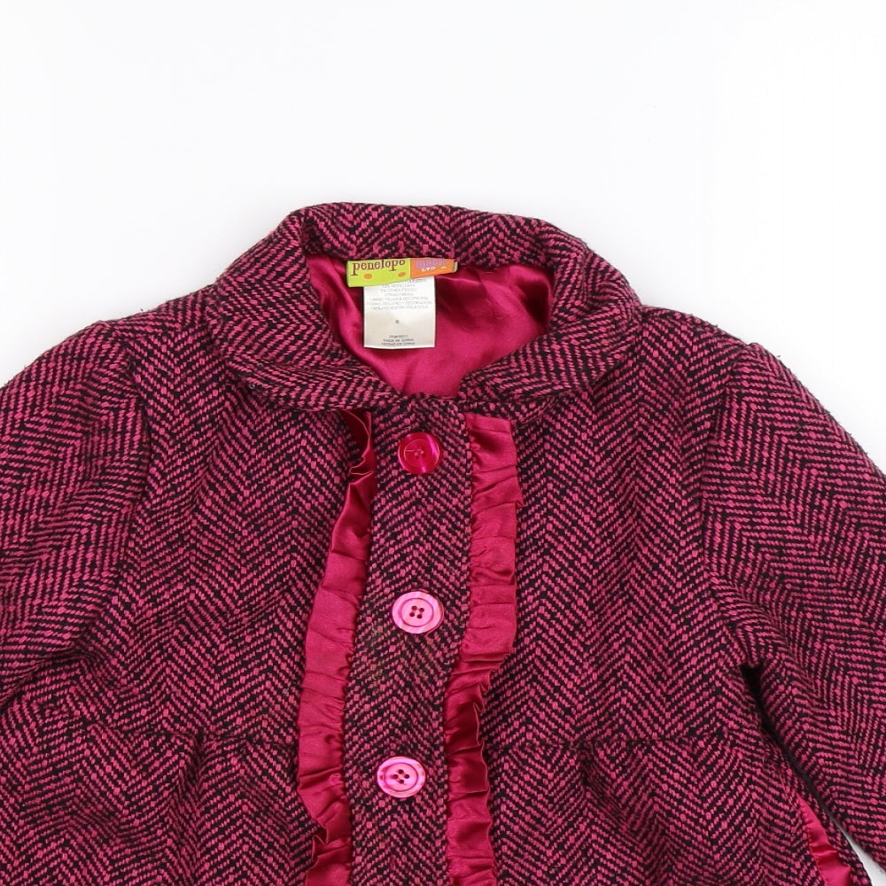 Penelope Mack Girls Pink   Overcoat Coat Size 6 Years