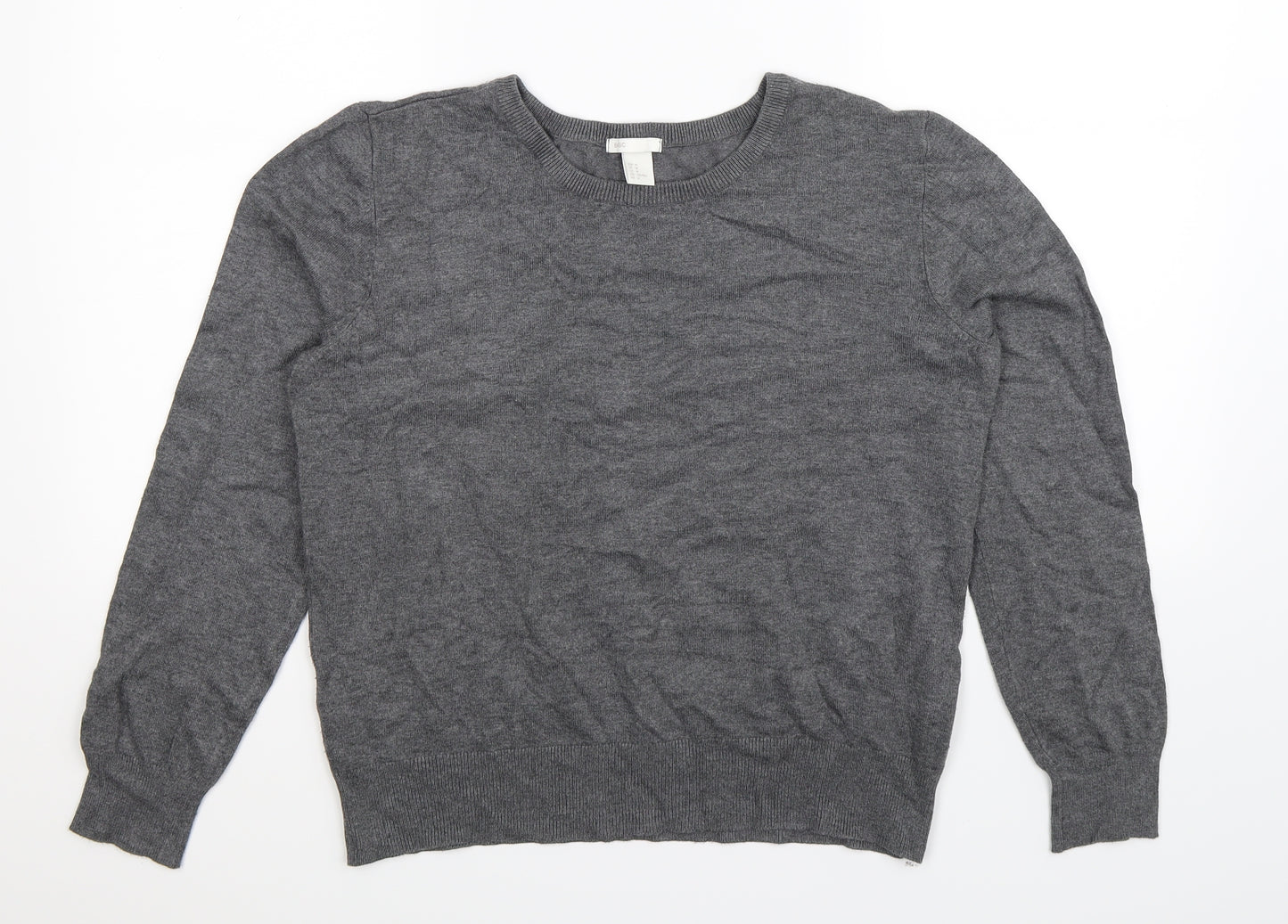 H&M Womens Grey  Knit Pullover Jumper Size M