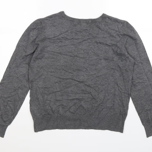 H&M Womens Grey  Knit Pullover Jumper Size M