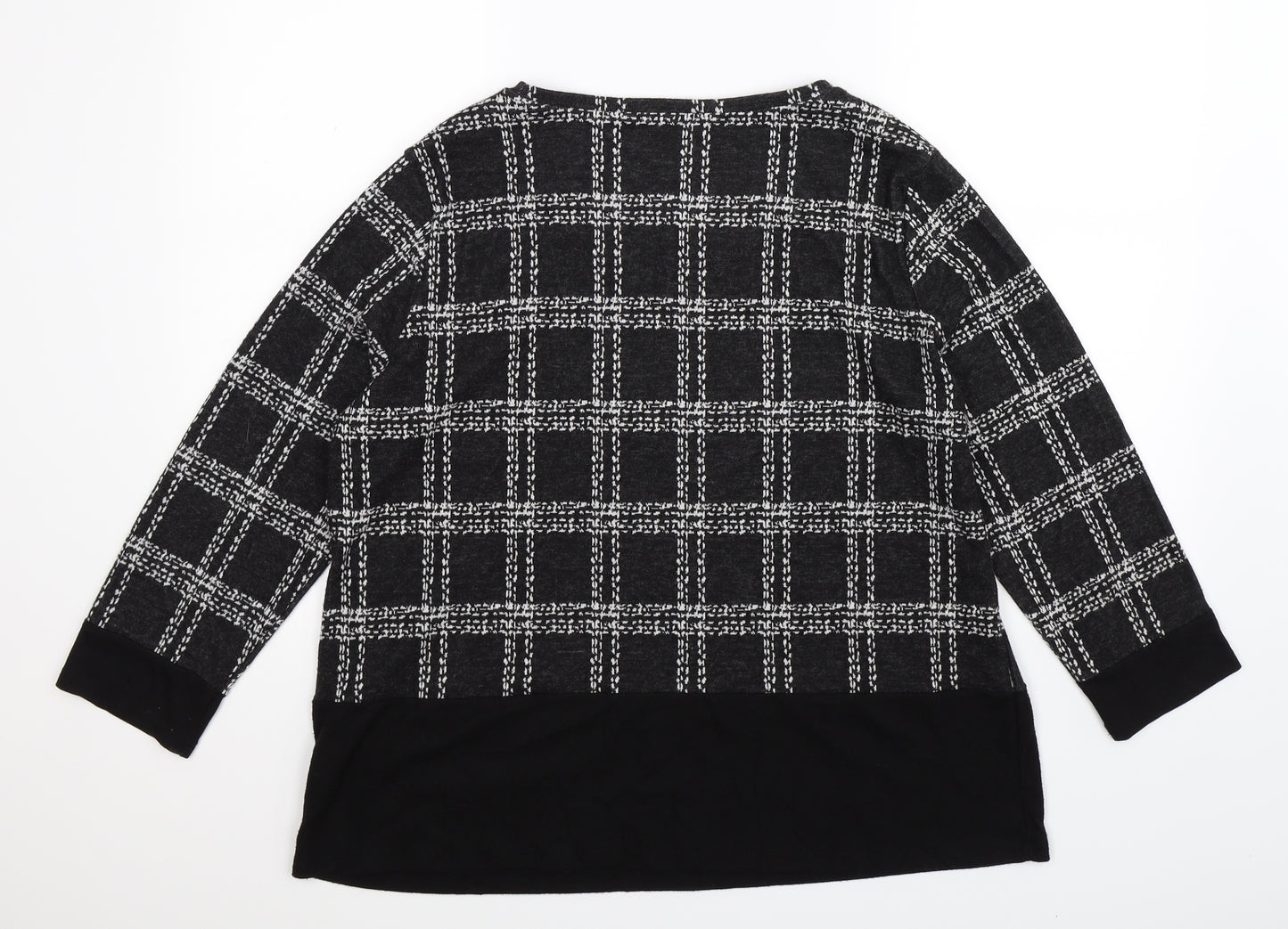 TU Womens Multicoloured Check Knit Pullover Jumper Size 18