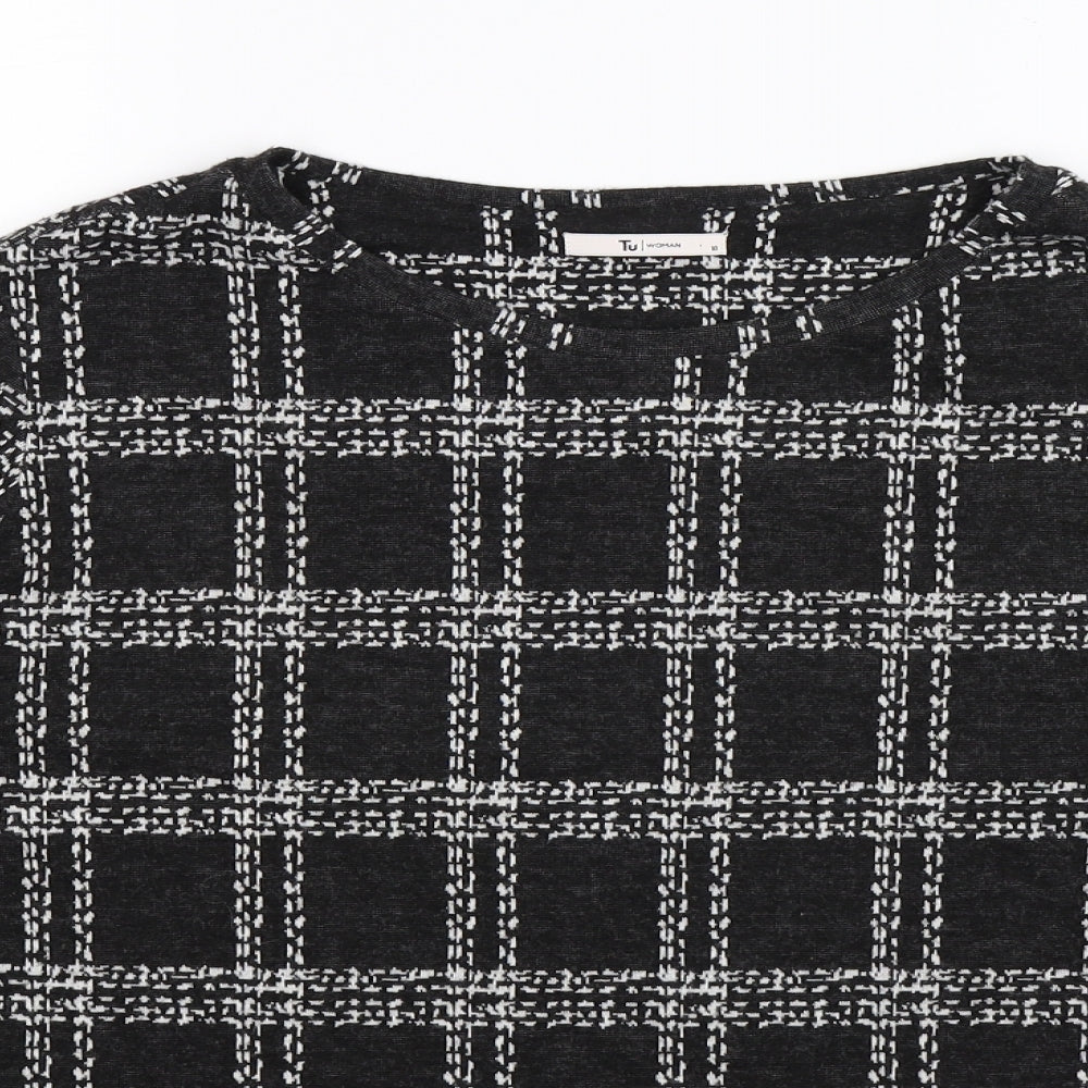 TU Womens Multicoloured Check Knit Pullover Jumper Size 18