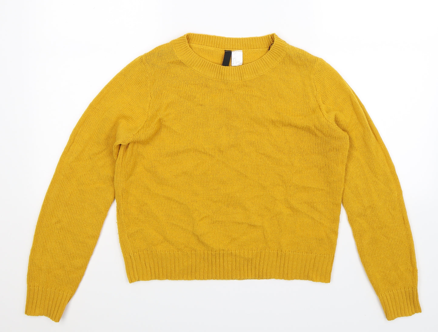 Divided Womens Yellow  Knit Pullover Jumper Size S