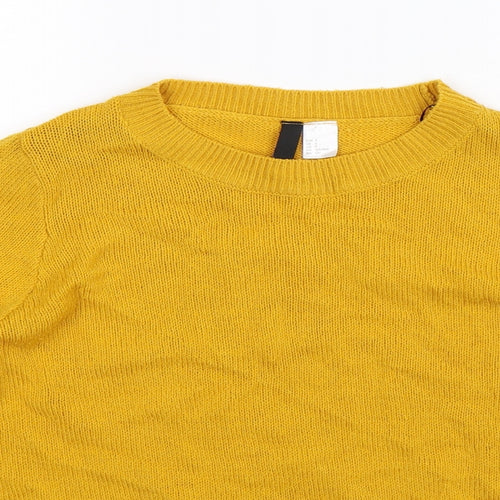 Divided Womens Yellow  Knit Pullover Jumper Size S