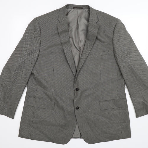Taylor & Wright Mens Grey Houndstooth  Jacket Suit Jacket Size 48