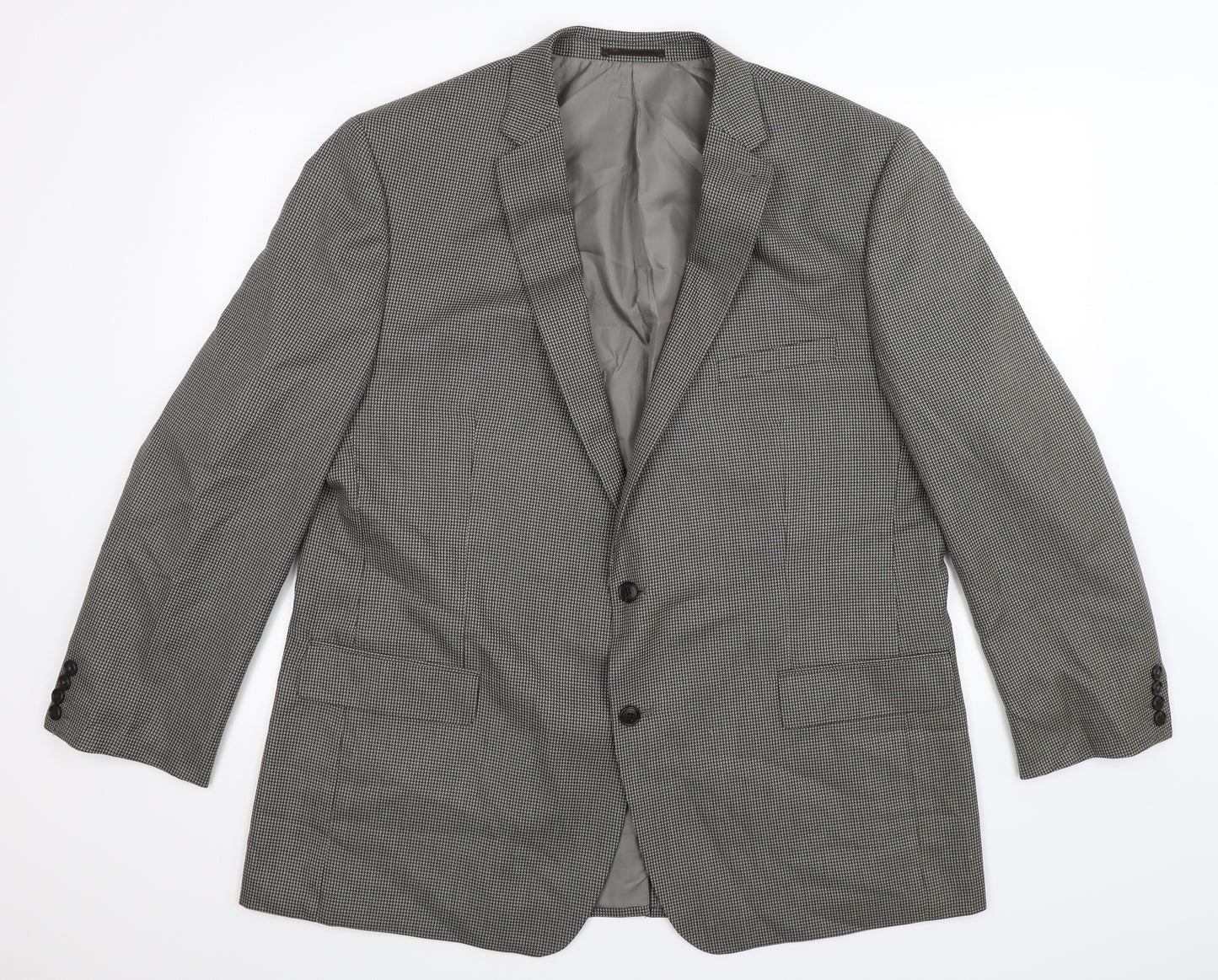 Taylor & Wright Mens Grey Houndstooth  Jacket Suit Jacket Size 48