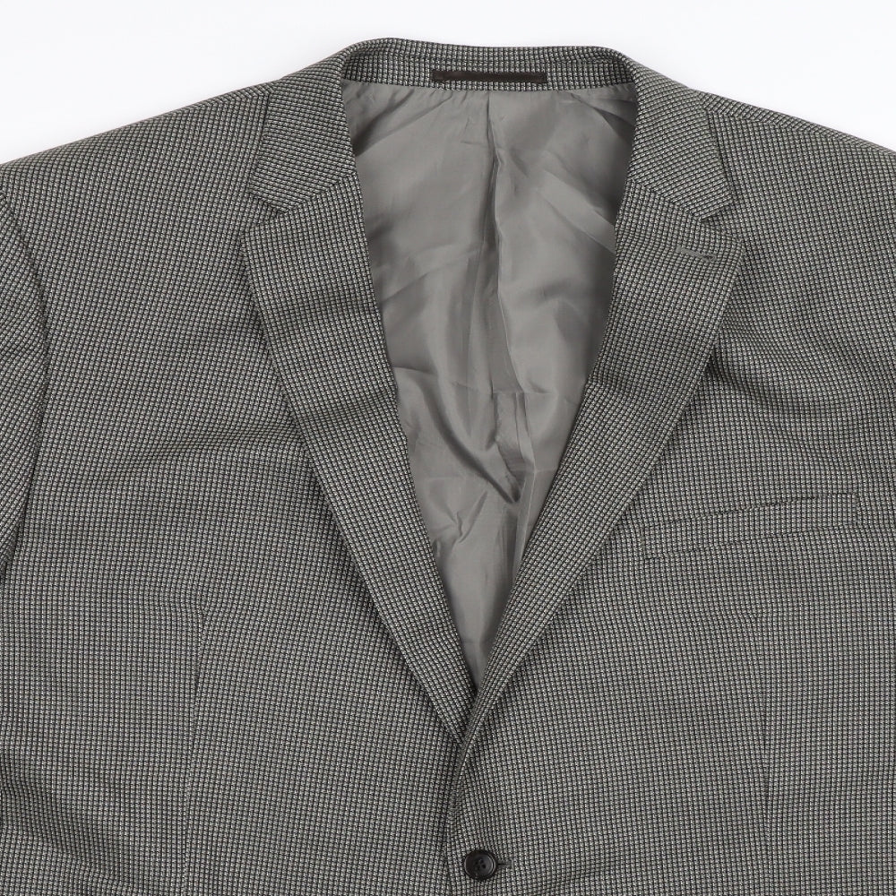Taylor & Wright Mens Grey Houndstooth  Jacket Suit Jacket Size 48