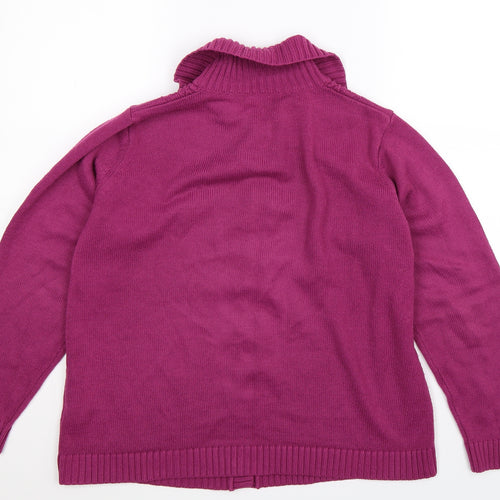 BM Womens Purple  Knit Cardigan Jumper Size M