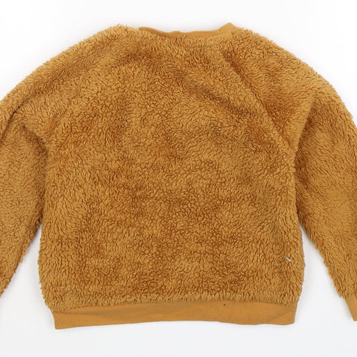 George Boys Brown Solid Fleece  Pyjama Top Size 4-5 Years