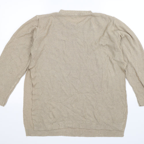Boohoo Womens Beige  Knit Pullover Jumper Size L