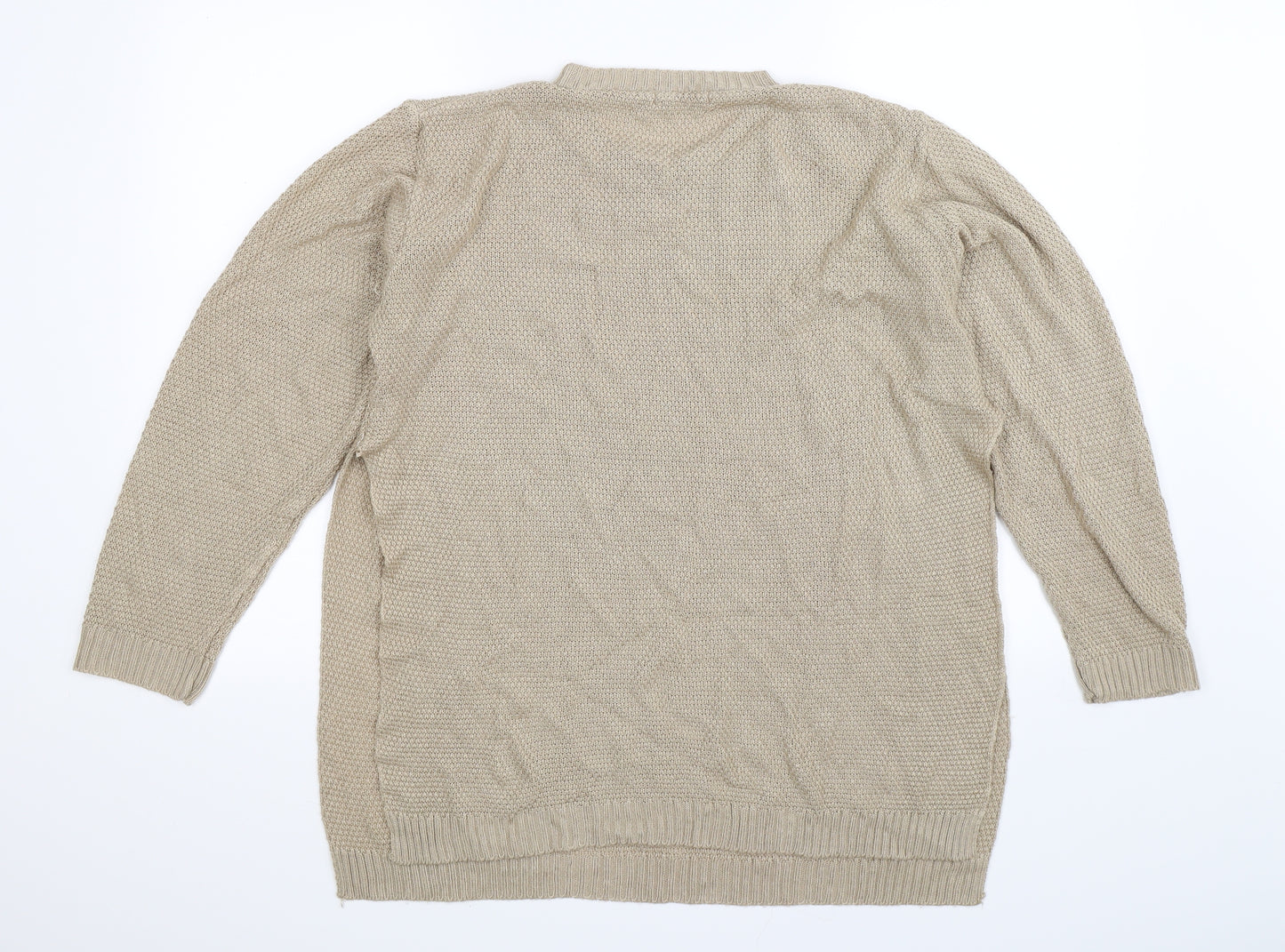 Boohoo Womens Beige  Knit Pullover Jumper Size L