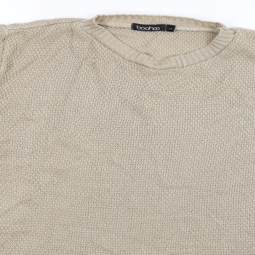 Boohoo Womens Beige  Knit Pullover Jumper Size L