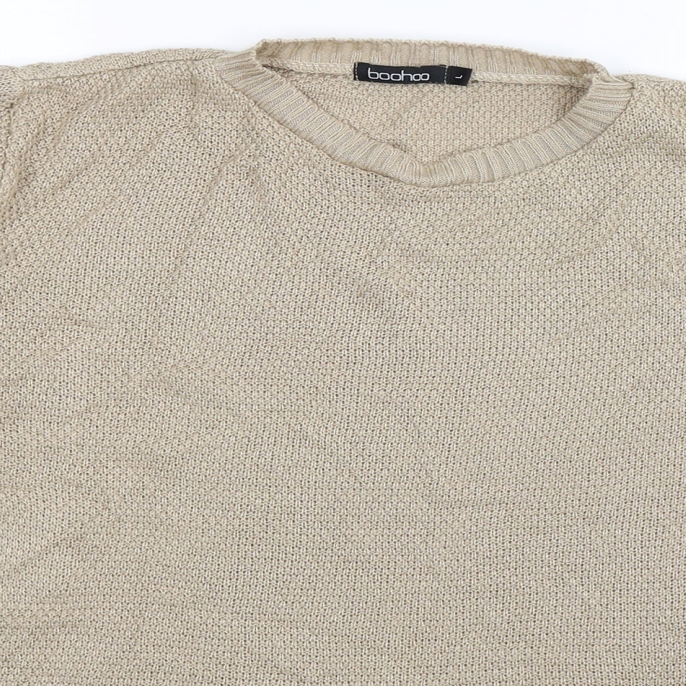 Boohoo Womens Beige  Knit Pullover Jumper Size L