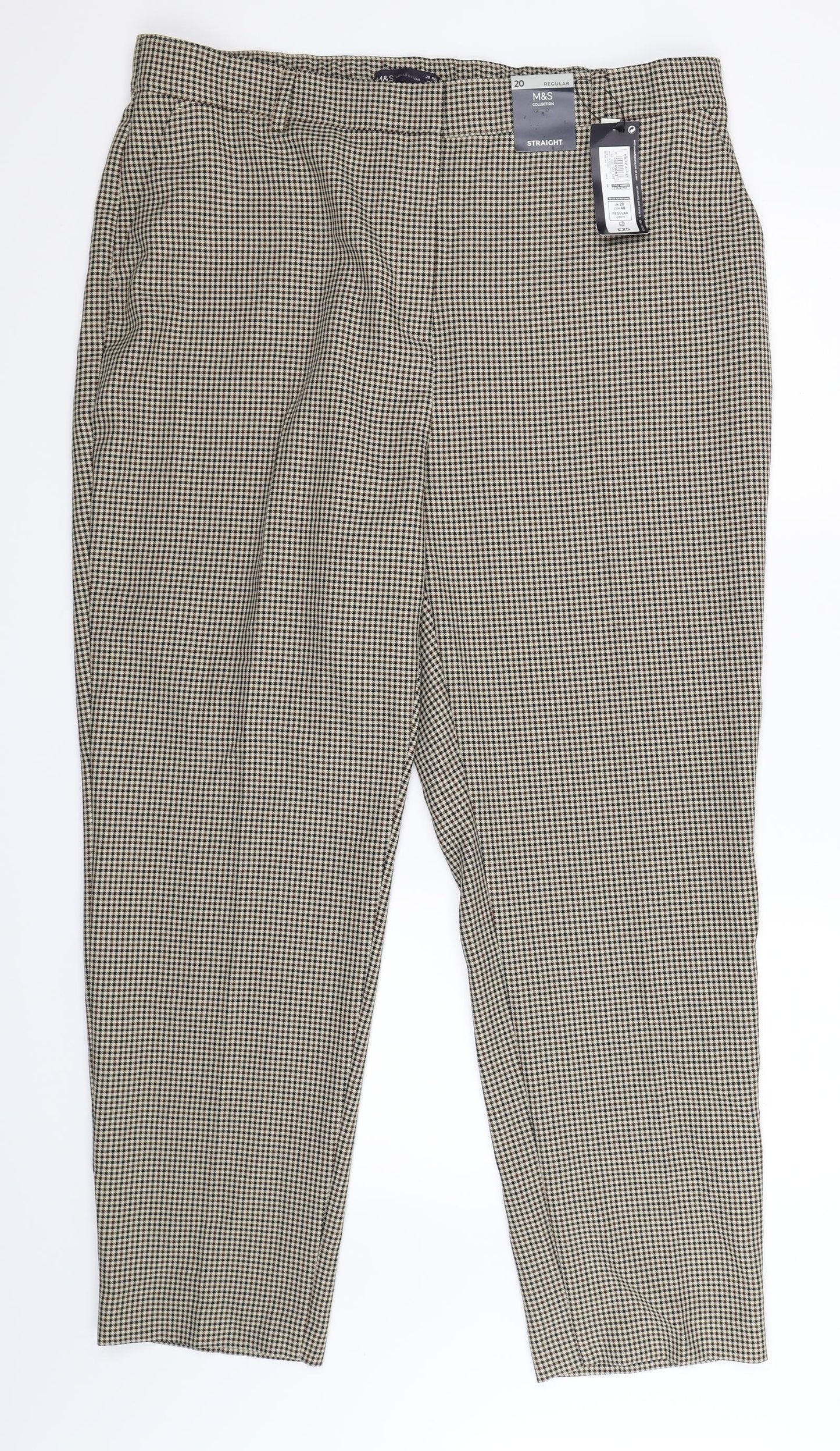Marks and Spencer Womens Multicoloured Houndstooth  Trousers  Size 20 L30 in