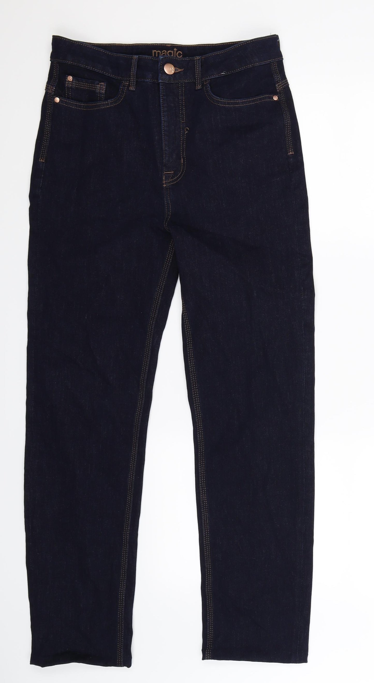 Marks and Spencer Womens Blue  Denim Straight Jeans Size 12 L28 in