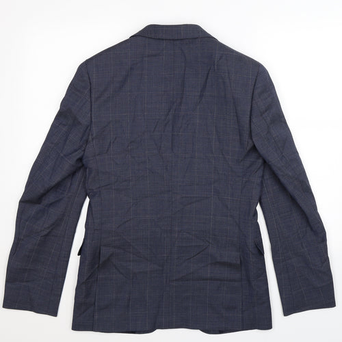 Marks and Spencer Mens Blue Check  Jacket Suit Jacket Size 36