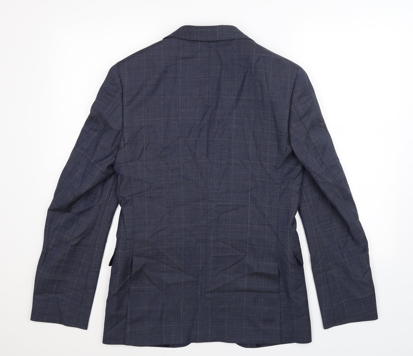 Marks and Spencer Mens Blue Check  Jacket Suit Jacket Size 36