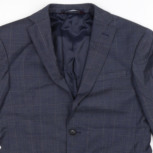 Marks and Spencer Mens Blue Check  Jacket Suit Jacket Size 36