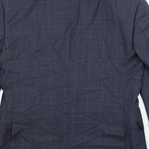 Marks and Spencer Mens Blue Check  Jacket Suit Jacket Size 36