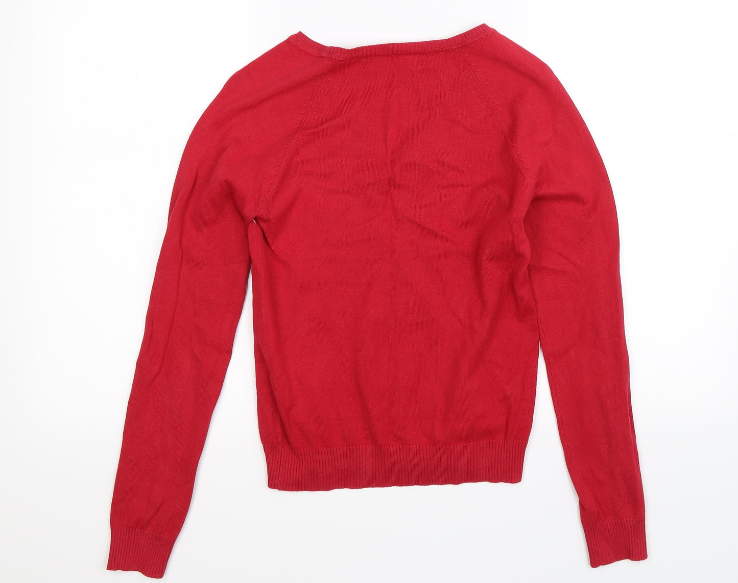 Zara Womens Red  Knit Pullover Jumper Size S