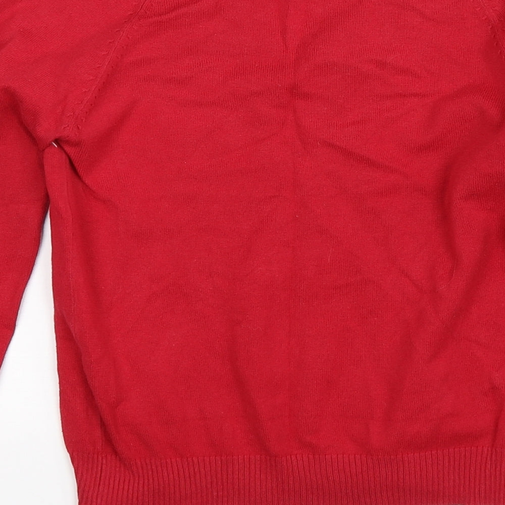 Zara Womens Red  Knit Pullover Jumper Size S