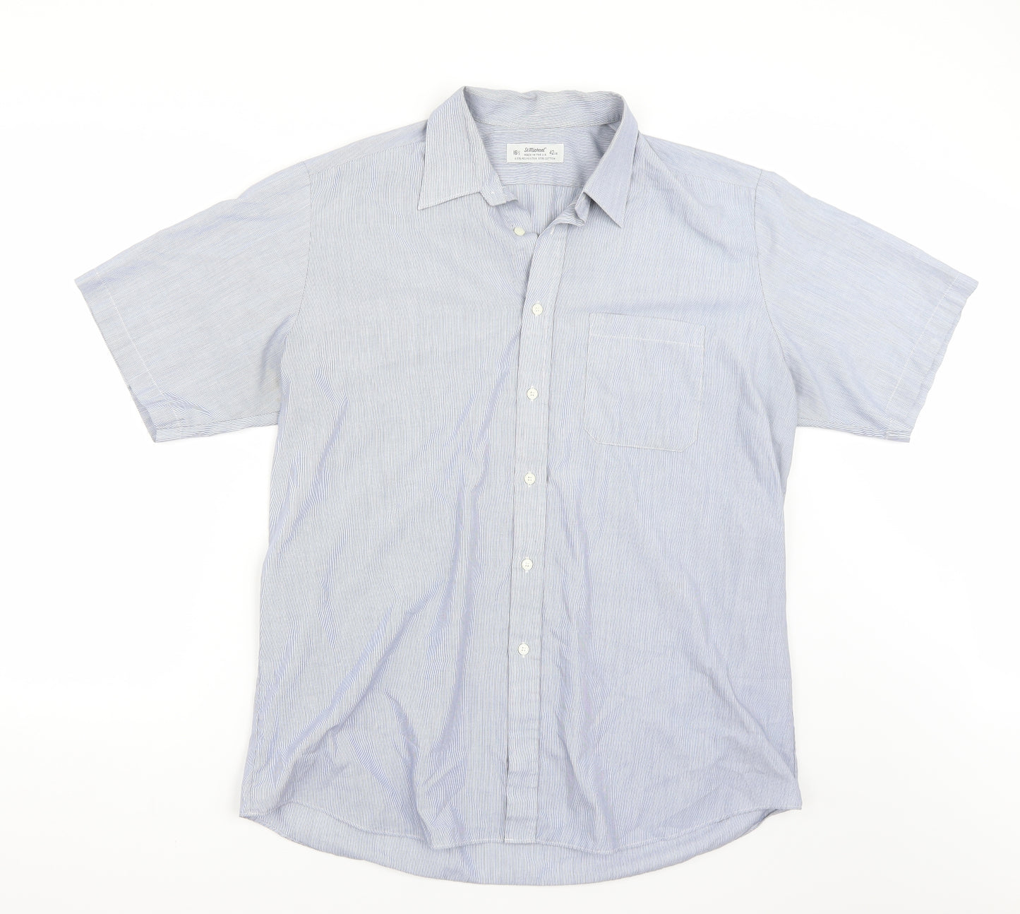 Marks and Spencer Mens Blue    T-Shirt Size 16.5