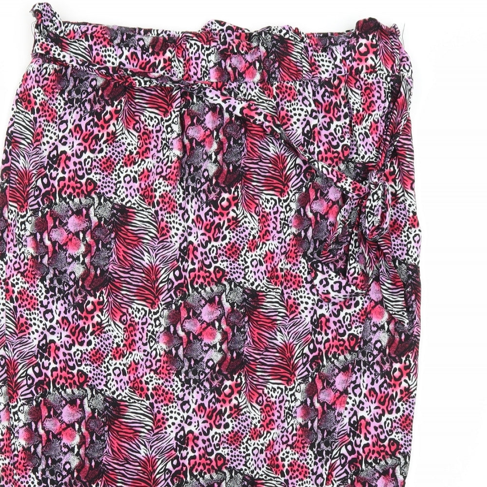 George Womens Pink Animal Print  A-Line Skirt Size 16
