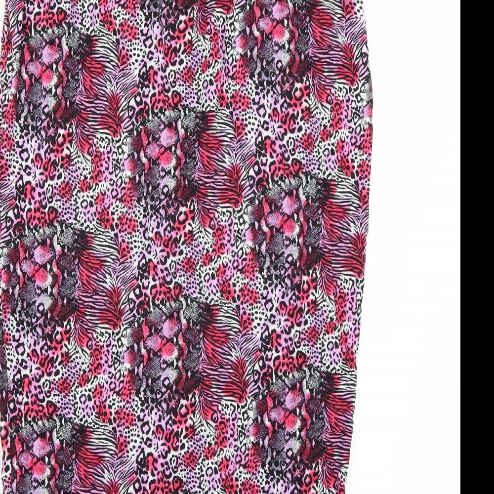 George Womens Pink Animal Print  A-Line Skirt Size 16
