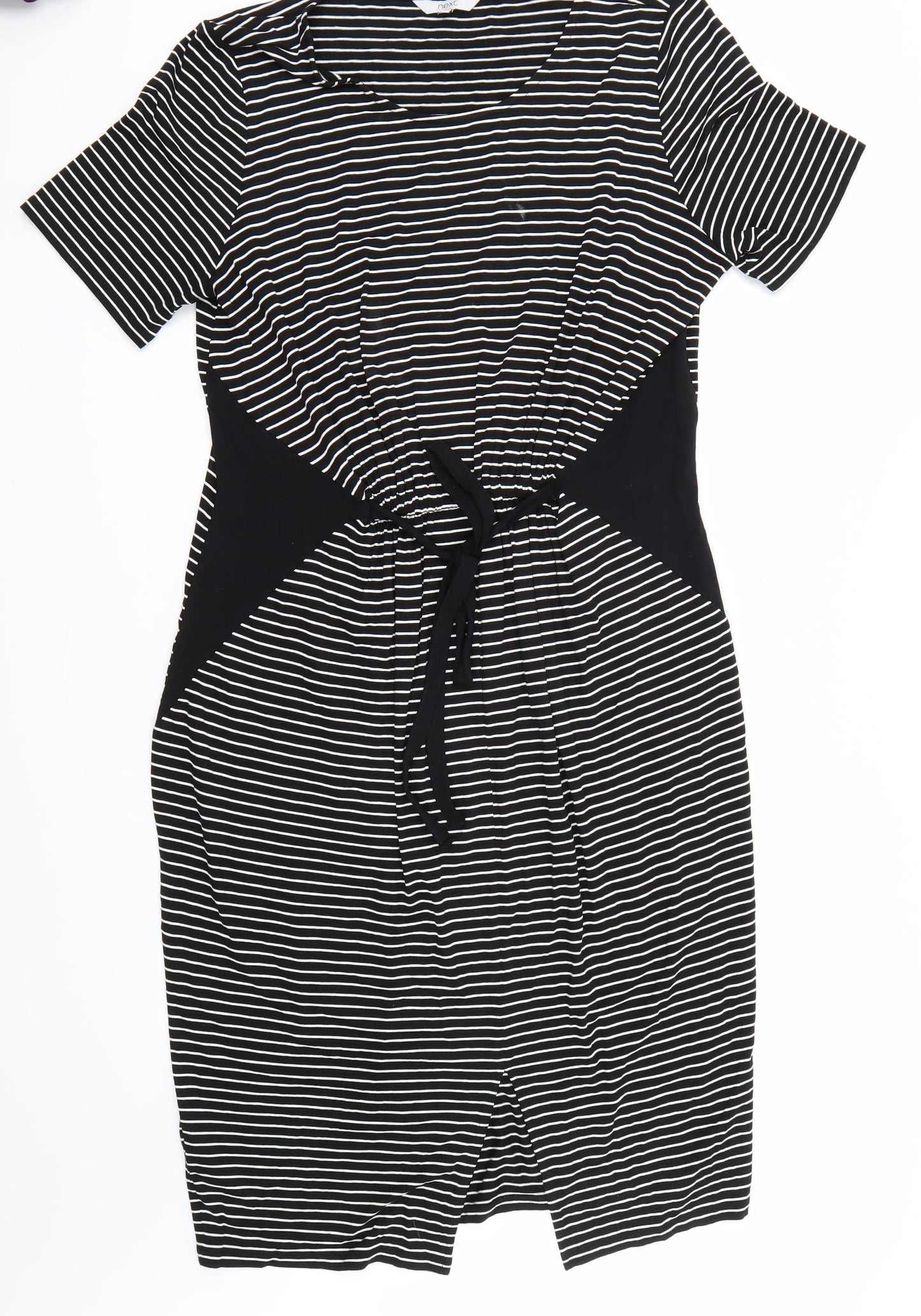 NEXT Womens Black Striped Rayon A-Line  Size 14