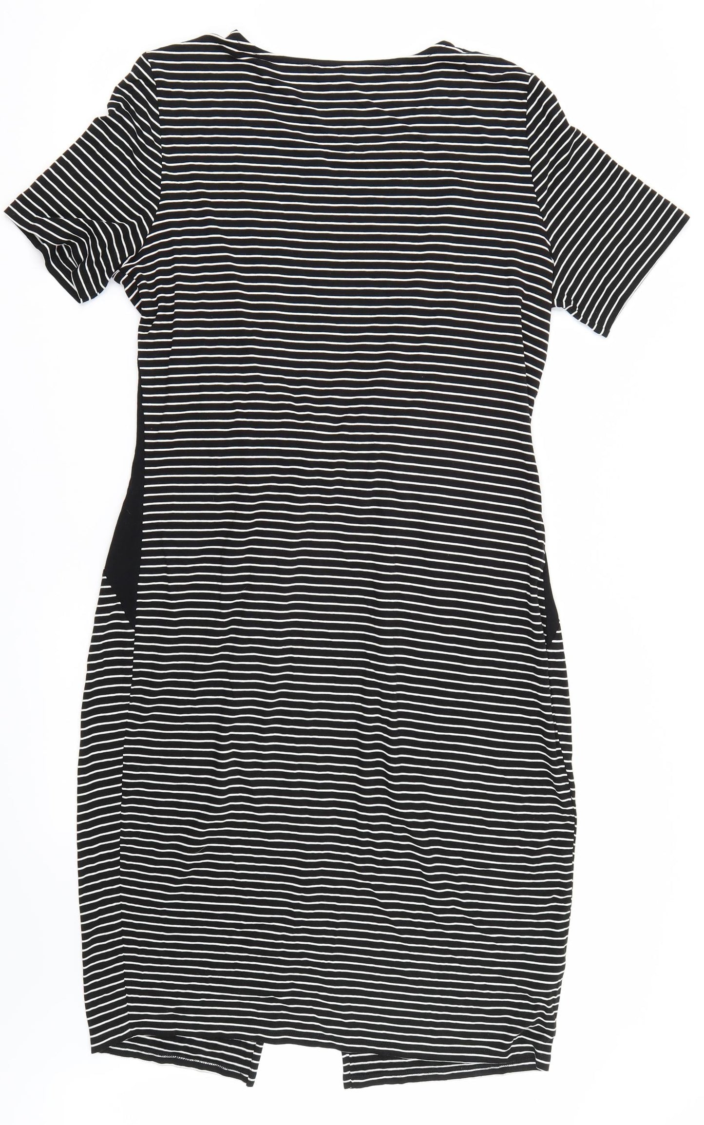 NEXT Womens Black Striped Rayon A-Line  Size 14