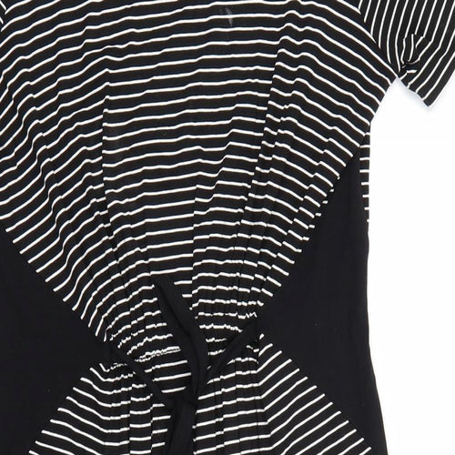 NEXT Womens Black Striped Rayon A-Line  Size 14