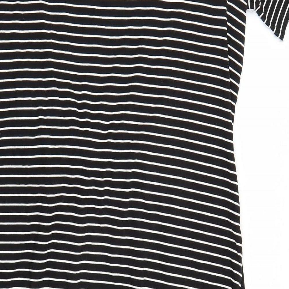 NEXT Womens Black Striped Rayon A-Line  Size 14