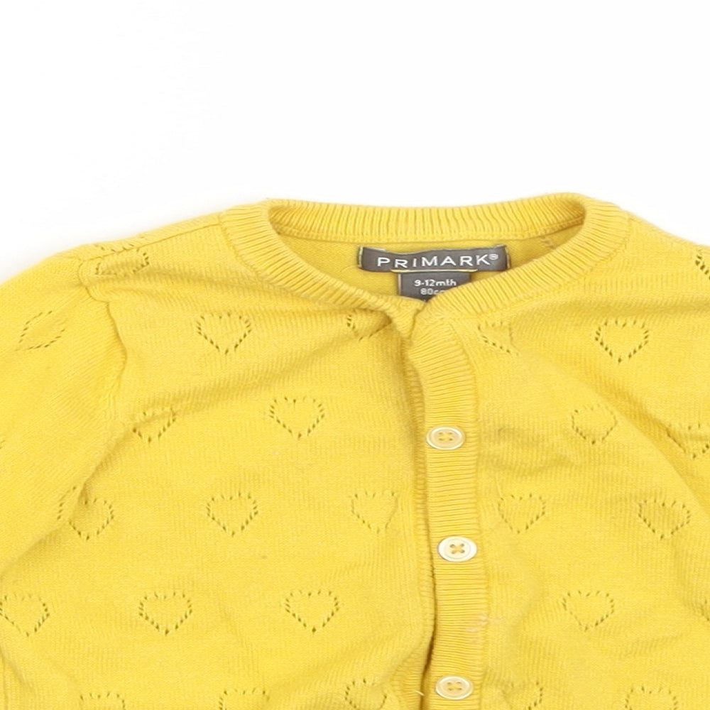Primark  Yellow   Cardigan Jumper Size 9-12 Months