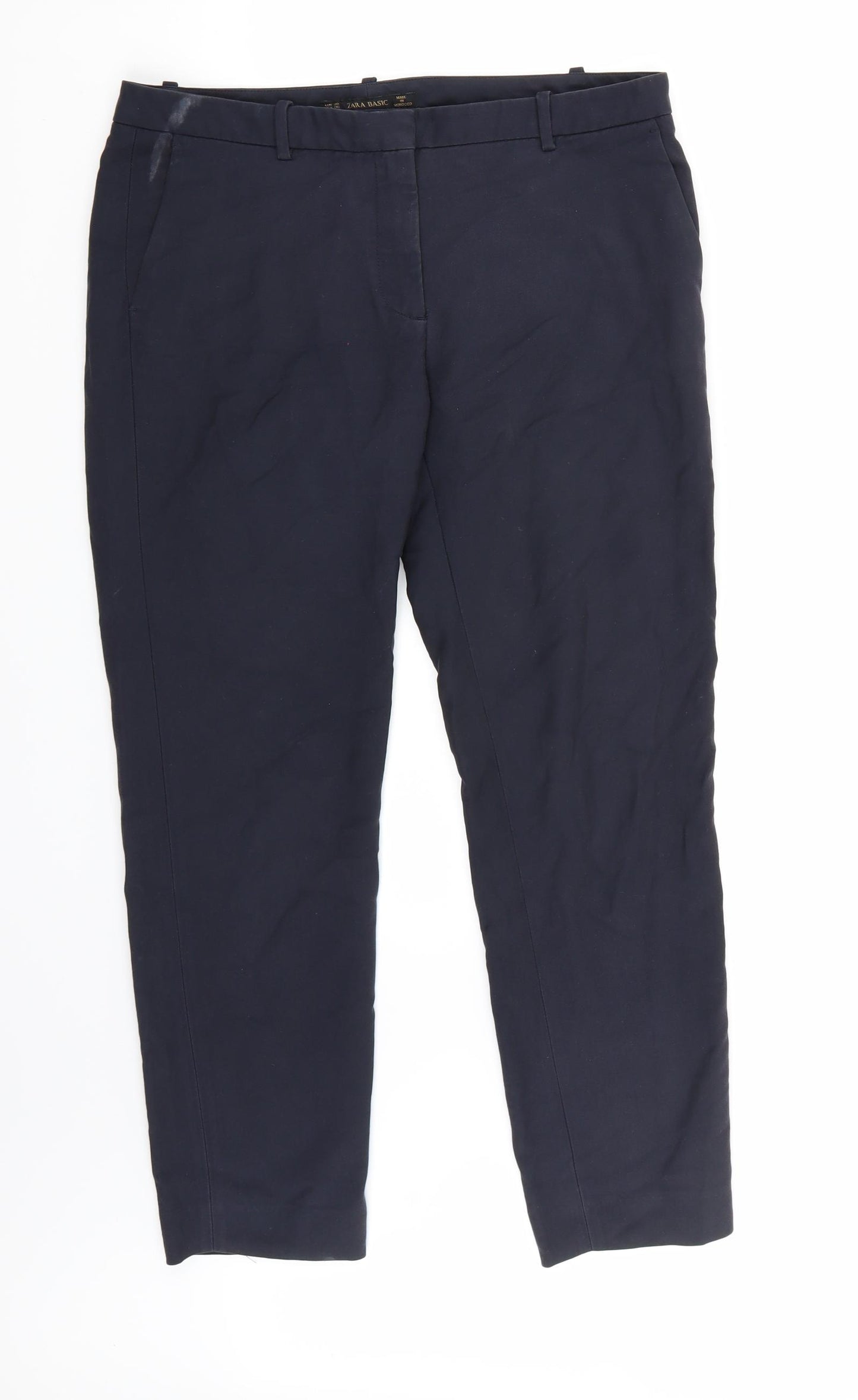 Zara Womens Blue   Cropped Trousers Size 12 L26 in