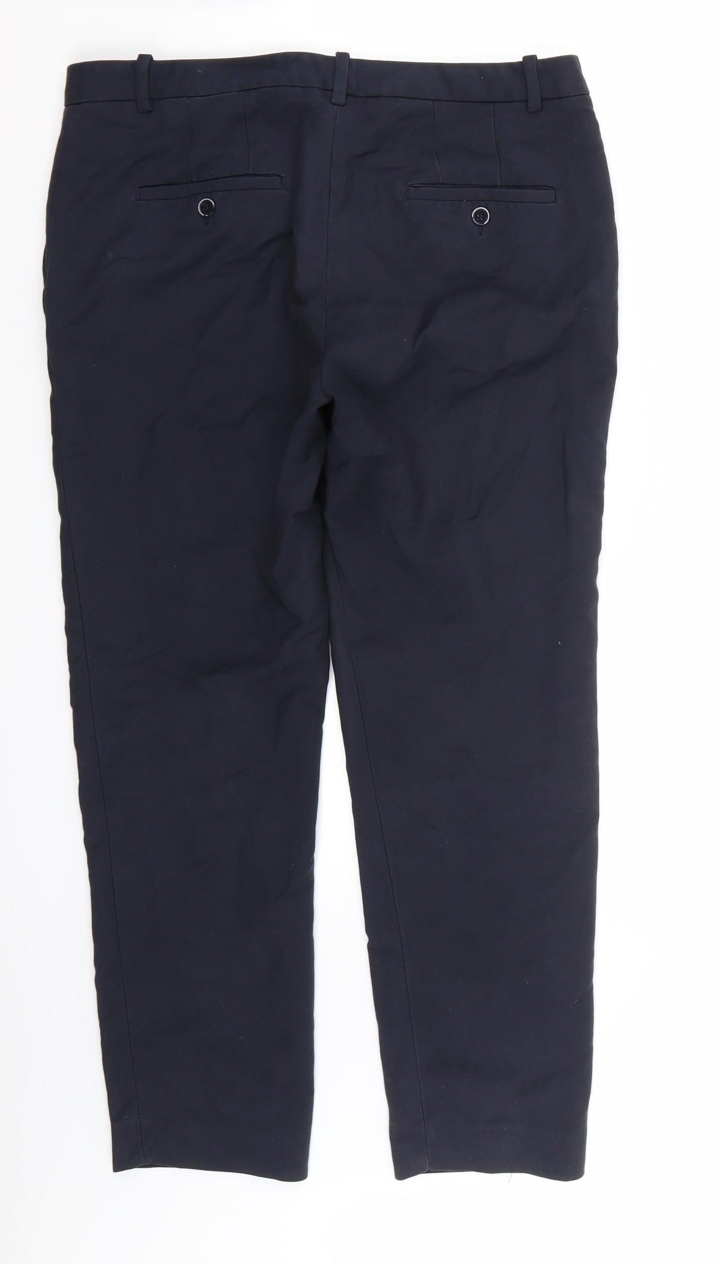 Zara Womens Blue   Cropped Trousers Size 12 L26 in