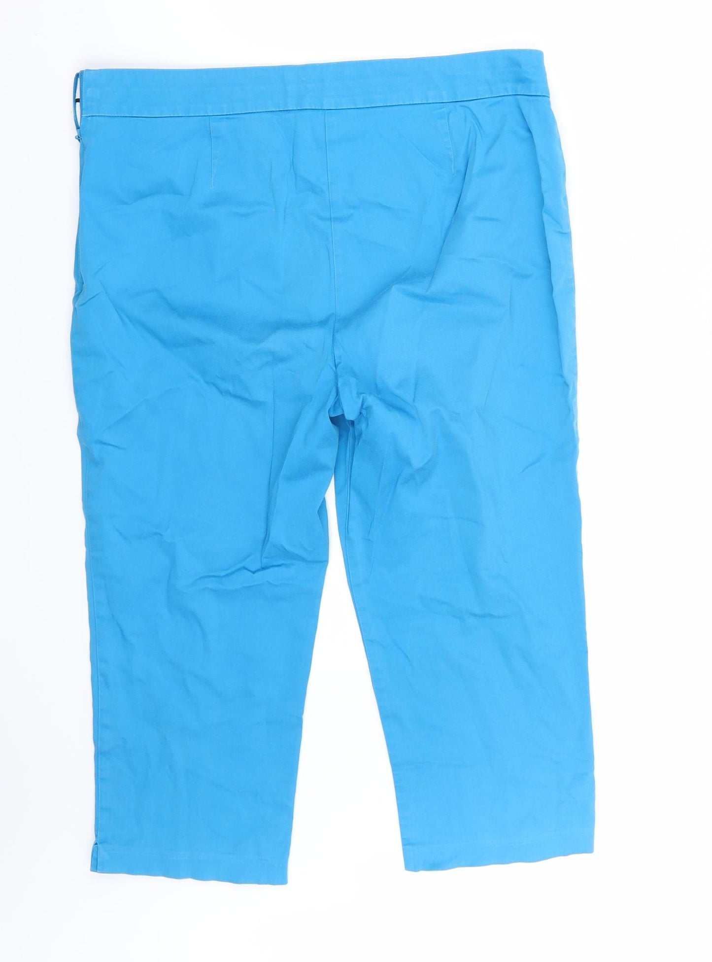 Marks and Spencer Womens Blue   Cropped Trousers Size 14