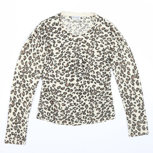 Primark Womens Beige Animal Print  Cardigan Jumper Size 12