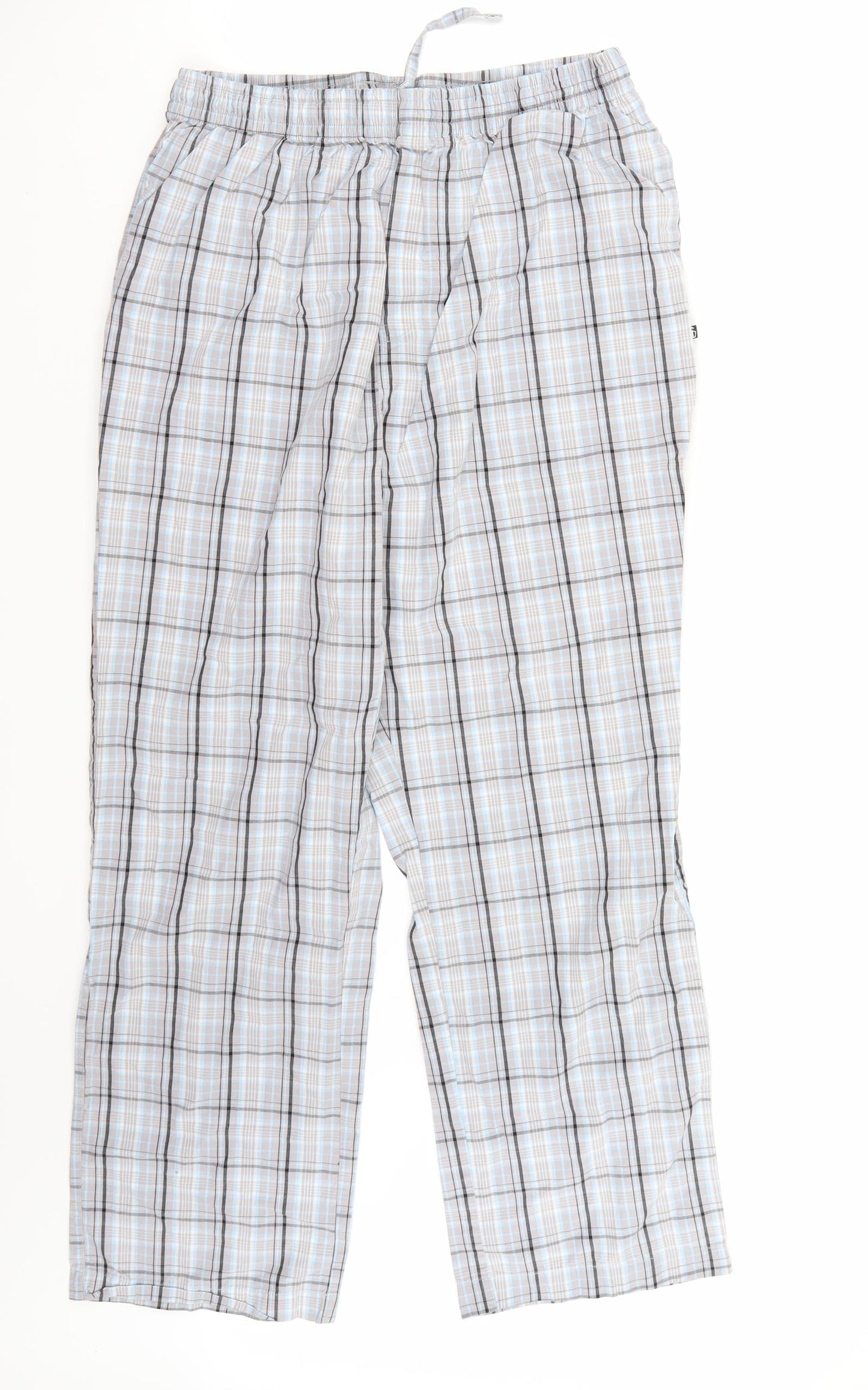 Jockey Mens Grey Check  Sweatpants Trousers Size L L27 in